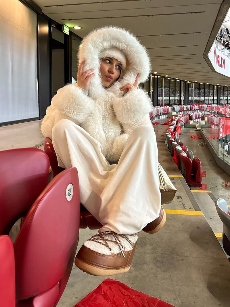 Melangé- Kunstpelz Jacke