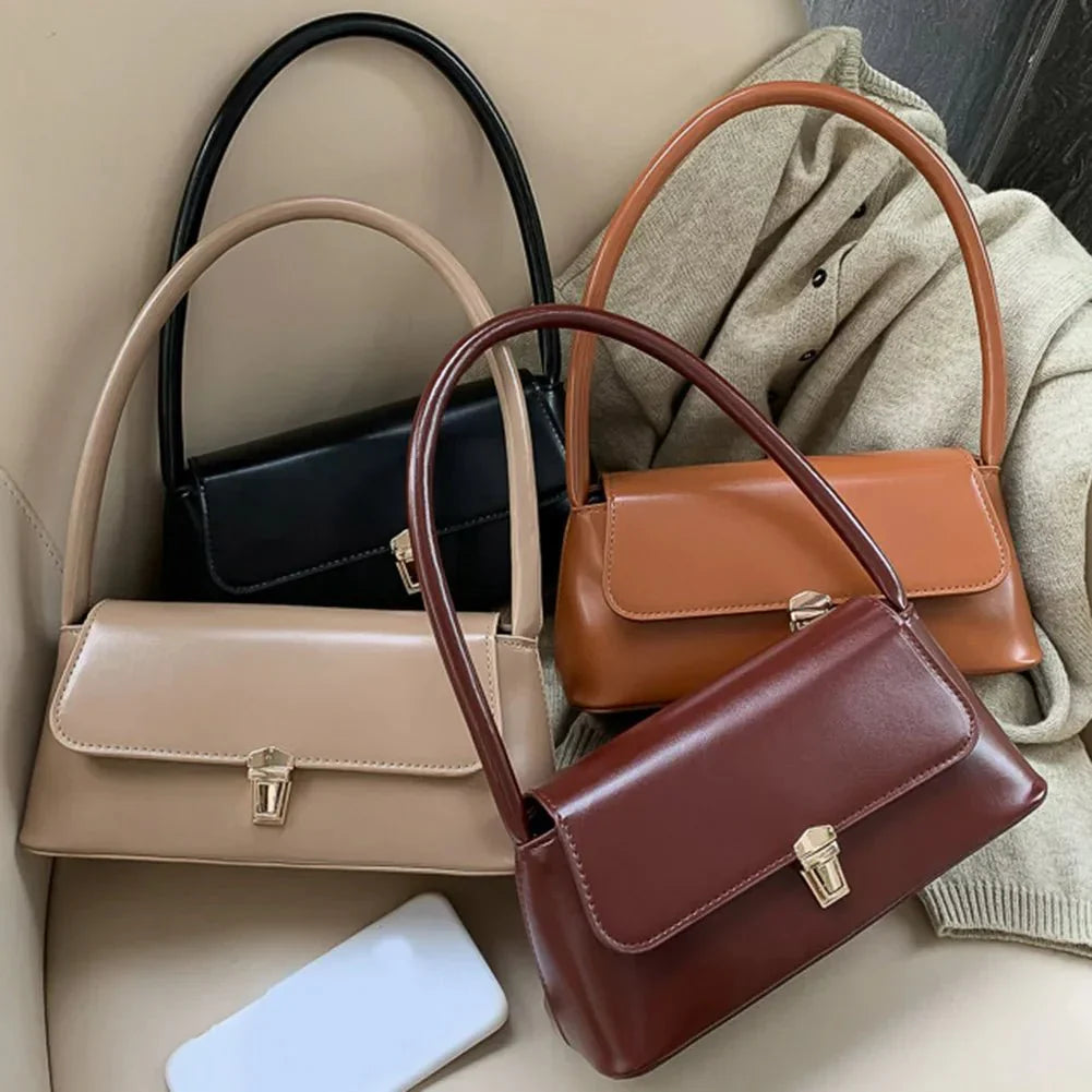 Melangé- Leder Schultertasche