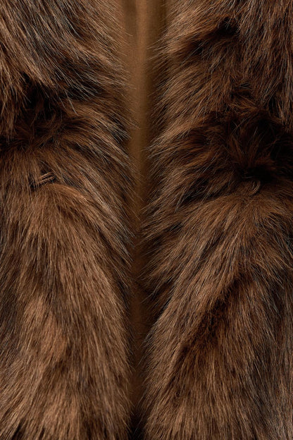 Melangé- Kunstpelzjacke