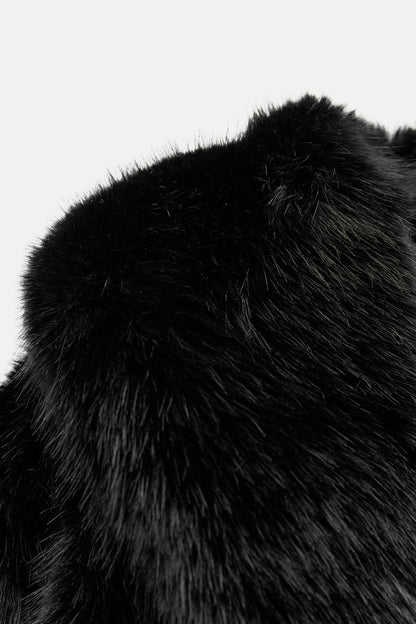 Melangé- Kunstpelzjacke