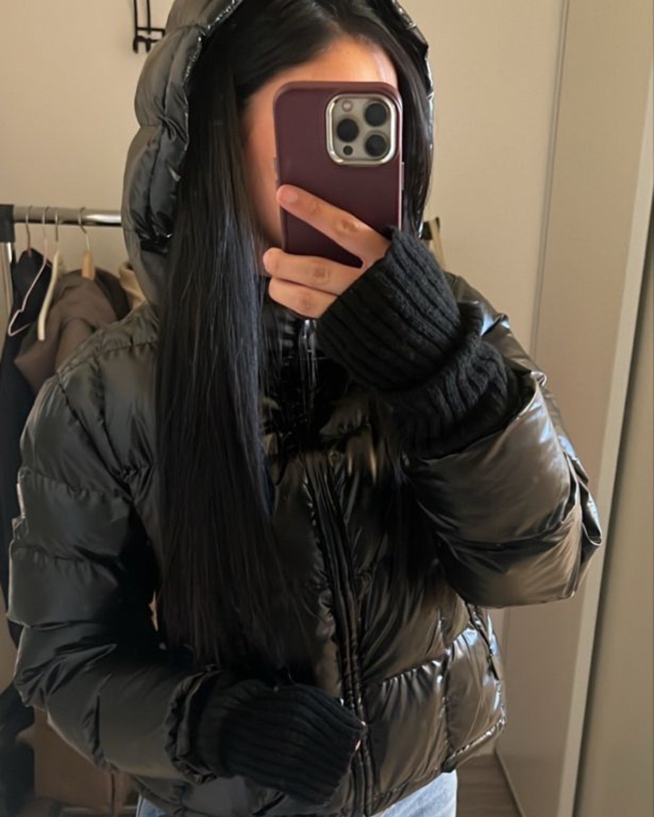 Melangé- Cropped Shiny Puffer