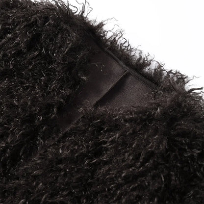 Melangé- Kunstfellmantel