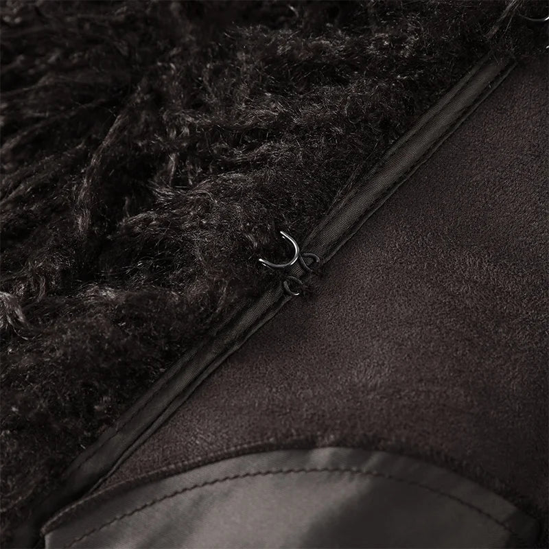 Melangé- Kunstfellmantel