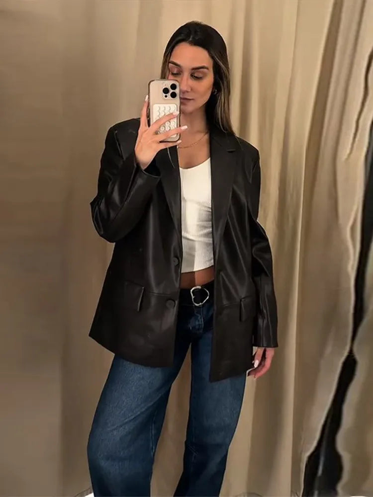 Melangé-  Veganer Lederblazer