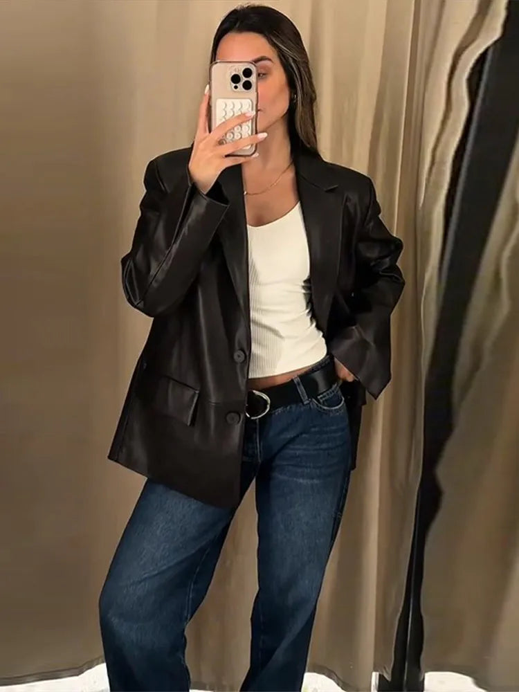 Melangé-  Veganer Lederblazer