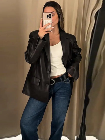 Melangé-  Veganer Lederblazer