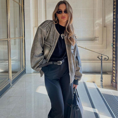 Melangé- NYC Leder Jacke