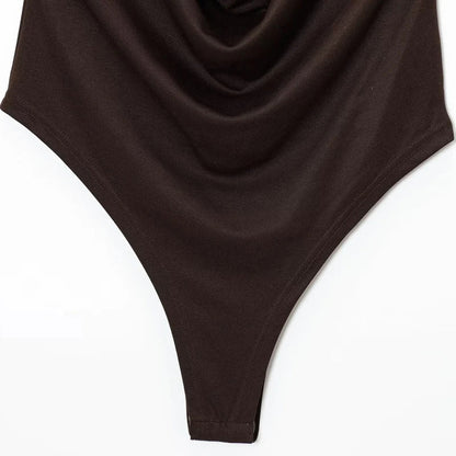 Melangé- Rückenfreier Drapierter Body