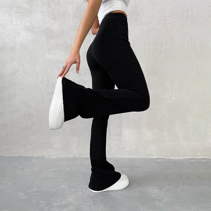 Melangé- High-Waist Elastic Long Pants
