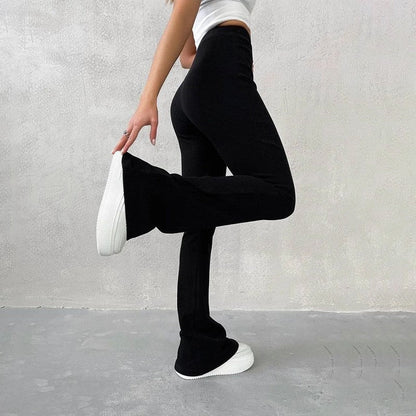 Melangé- High-Waist Elastic Long Pants