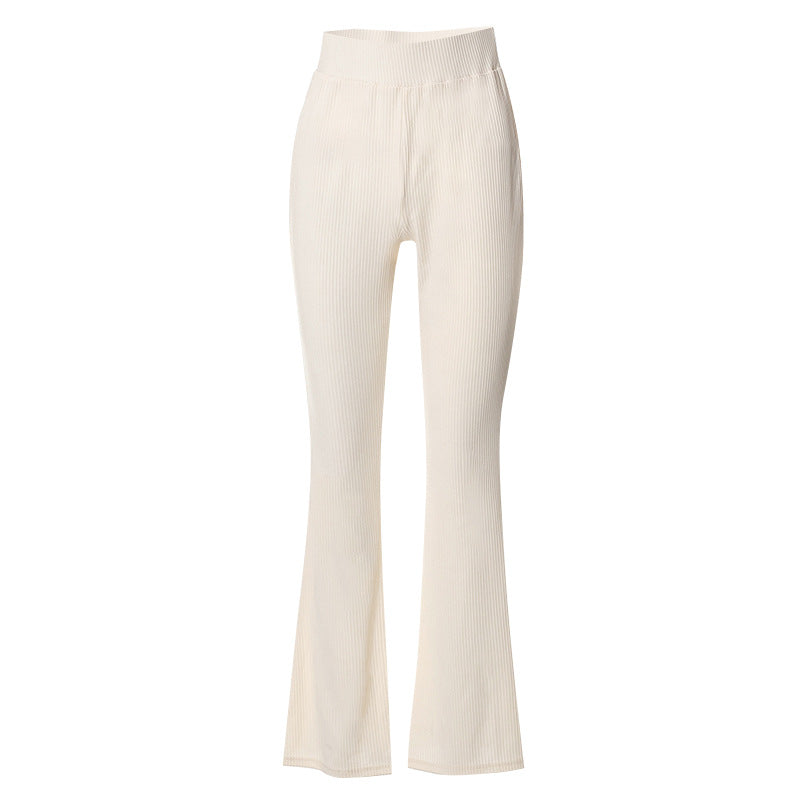 Melangé- High-Waist Elastic Long Pants