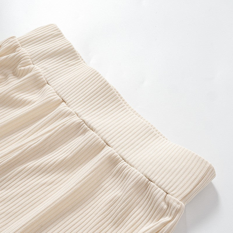 Melangé- High-Waist Elastic Long Pants