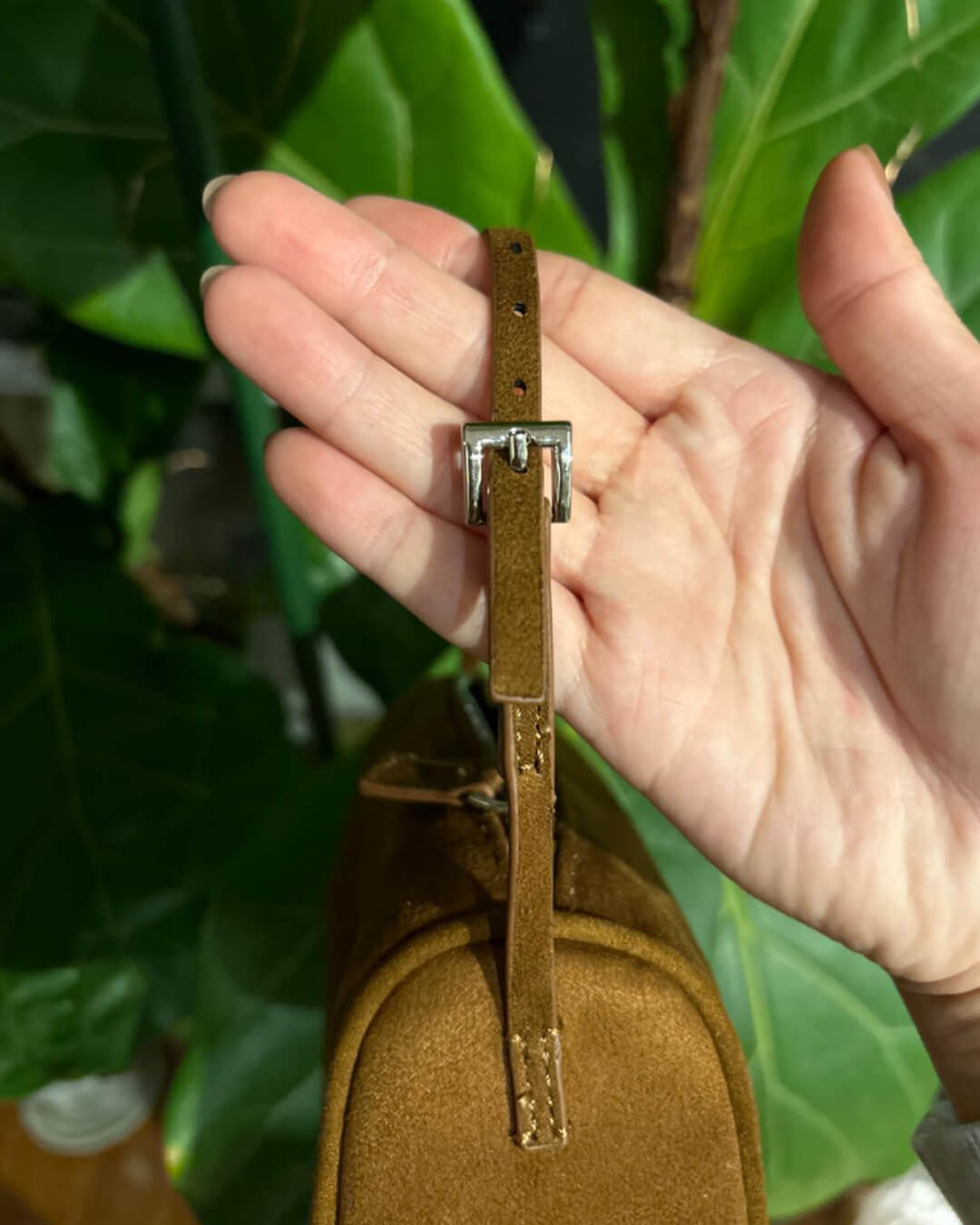 Melangé- Wildleder Mini Schultertasche