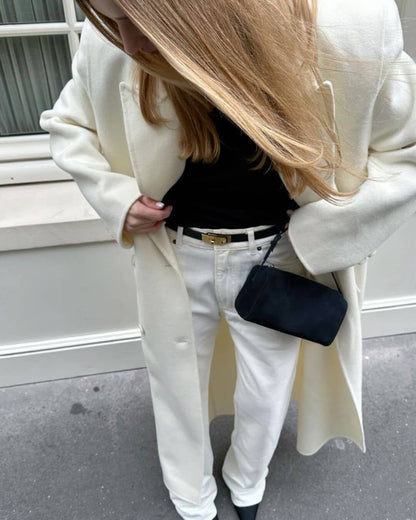 Melangé- Wildleder Mini Schultertasche