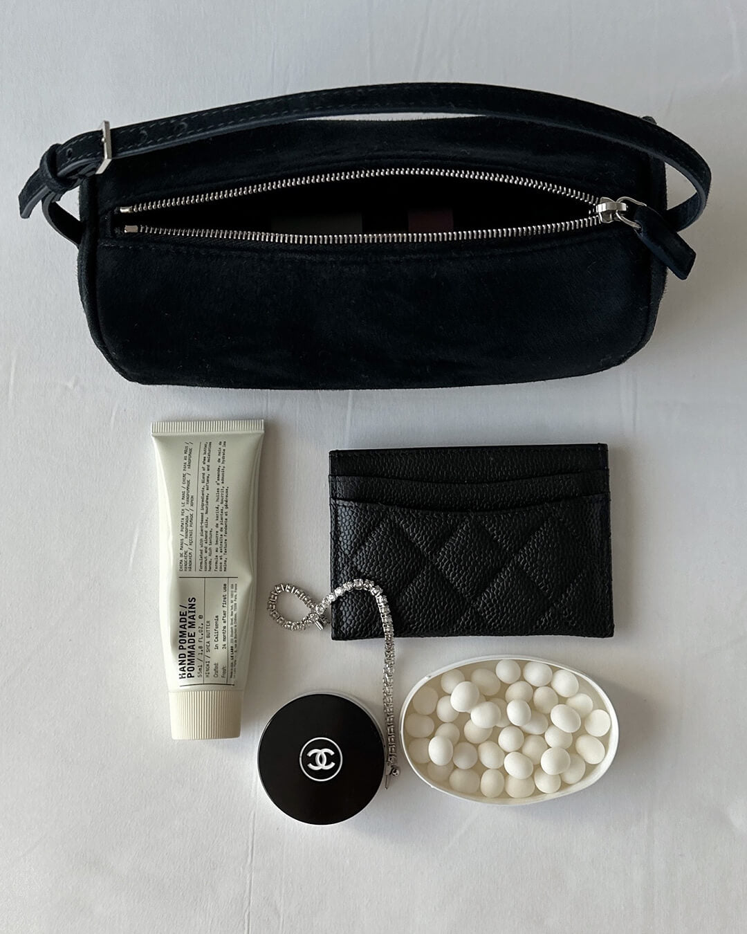 Melangé- Wildleder Mini Schultertasche