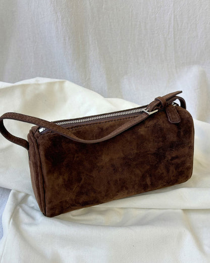 Melangé- Wildleder Mini Schultertasche