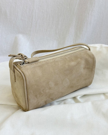 Melangé- Wildleder Mini Schultertasche