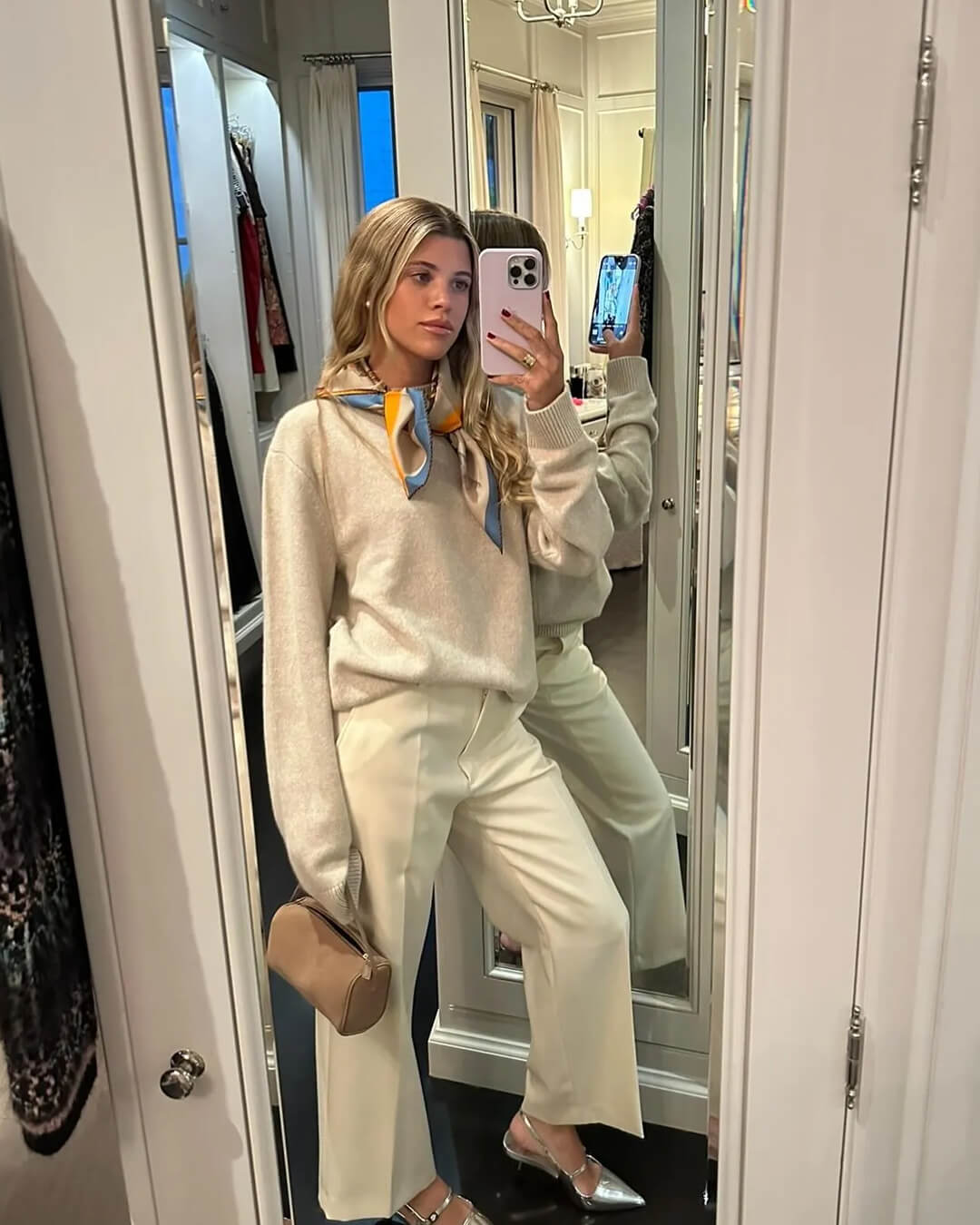 Melangé- Wildleder Mini Schultertasche