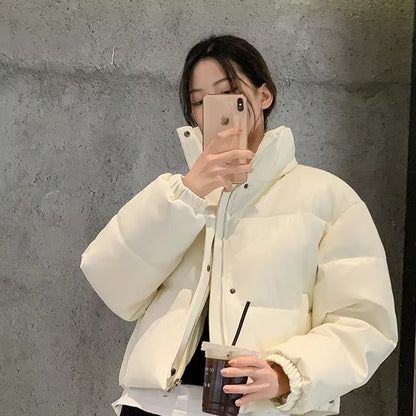 Melangé- Kunstleder Steppjacke