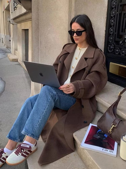 Melangé- Herbst Wintermantel