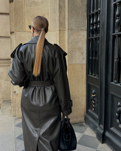 Melangé- Lange Ledermantel