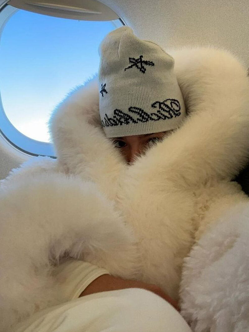 Melangé- Kunstpelz Jacke