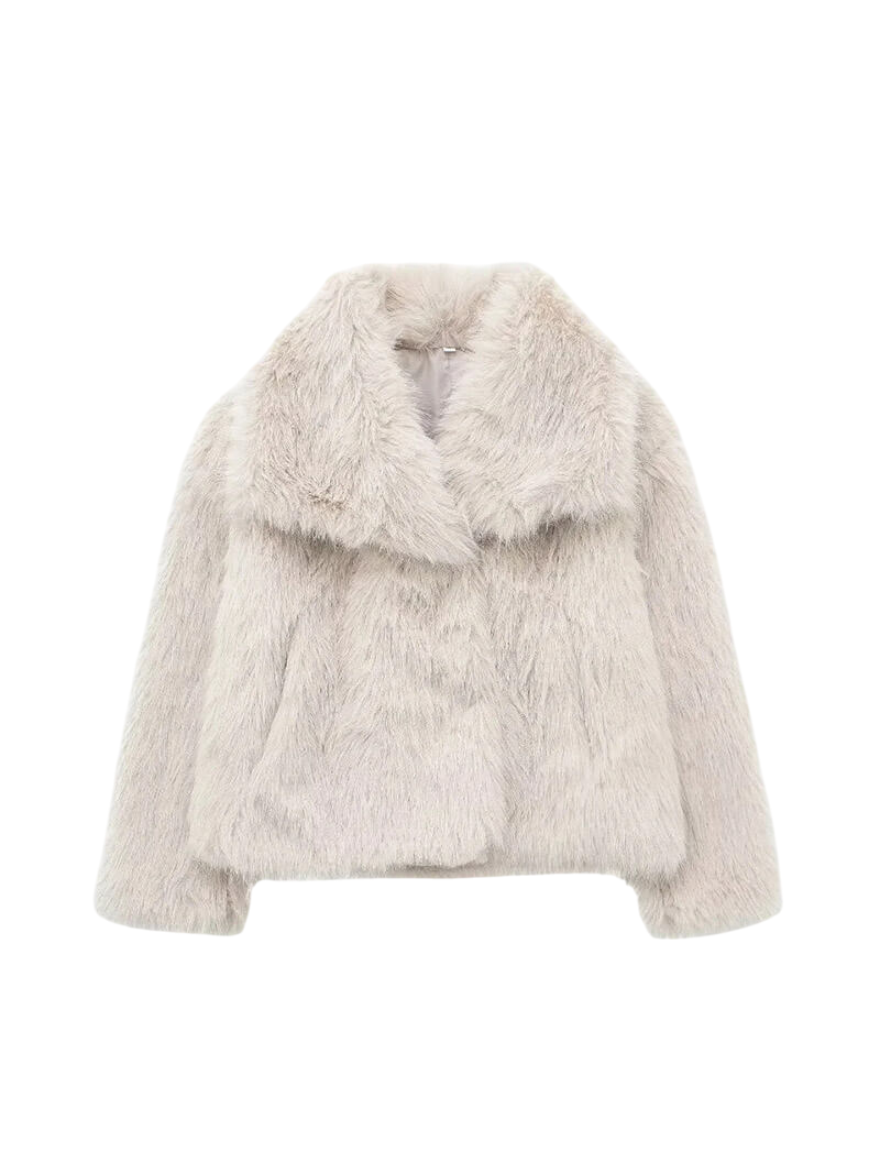 Melangé- Jenna Kunstpelz Jacke