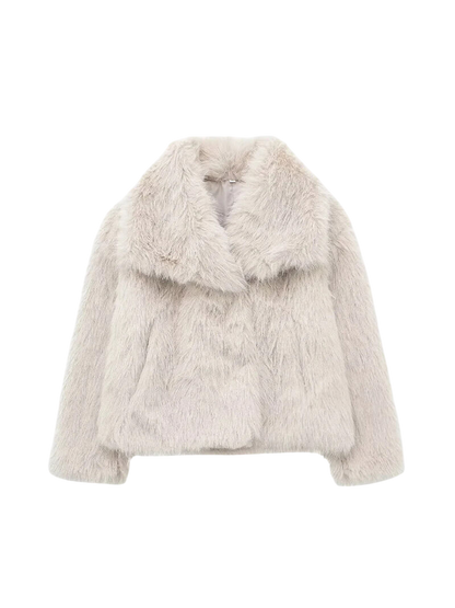 Melangé- Jenna Kunstpelz Jacke