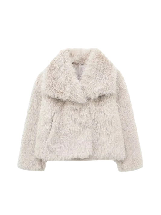 Melangé- Jenna Kunstpelz Jacke