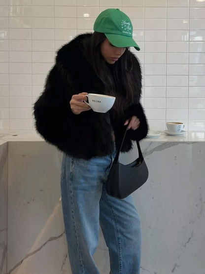 Melangé- Jenna Kunstpelz Jacke