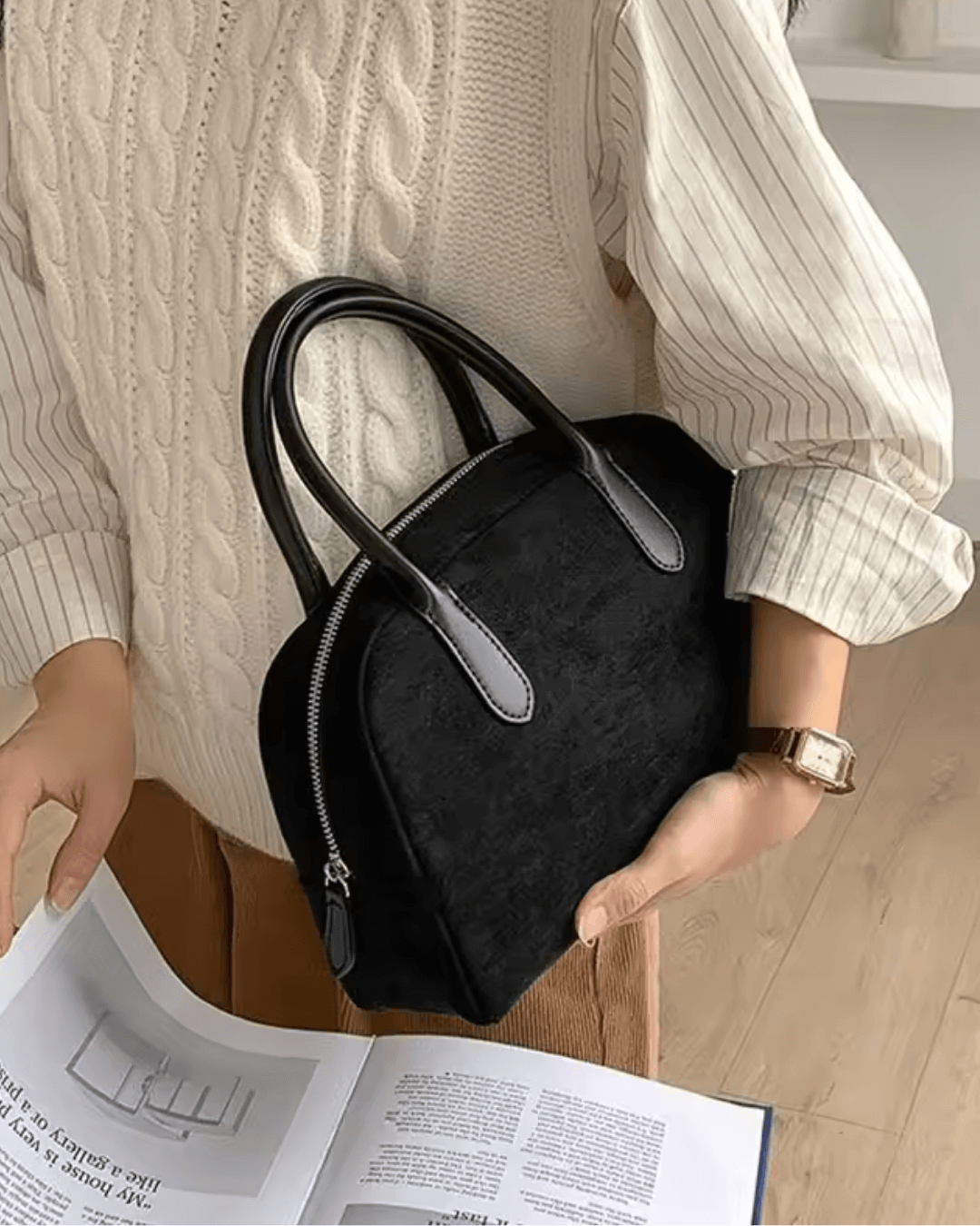 Melangé- Jenny Wildleder Mini Tasche