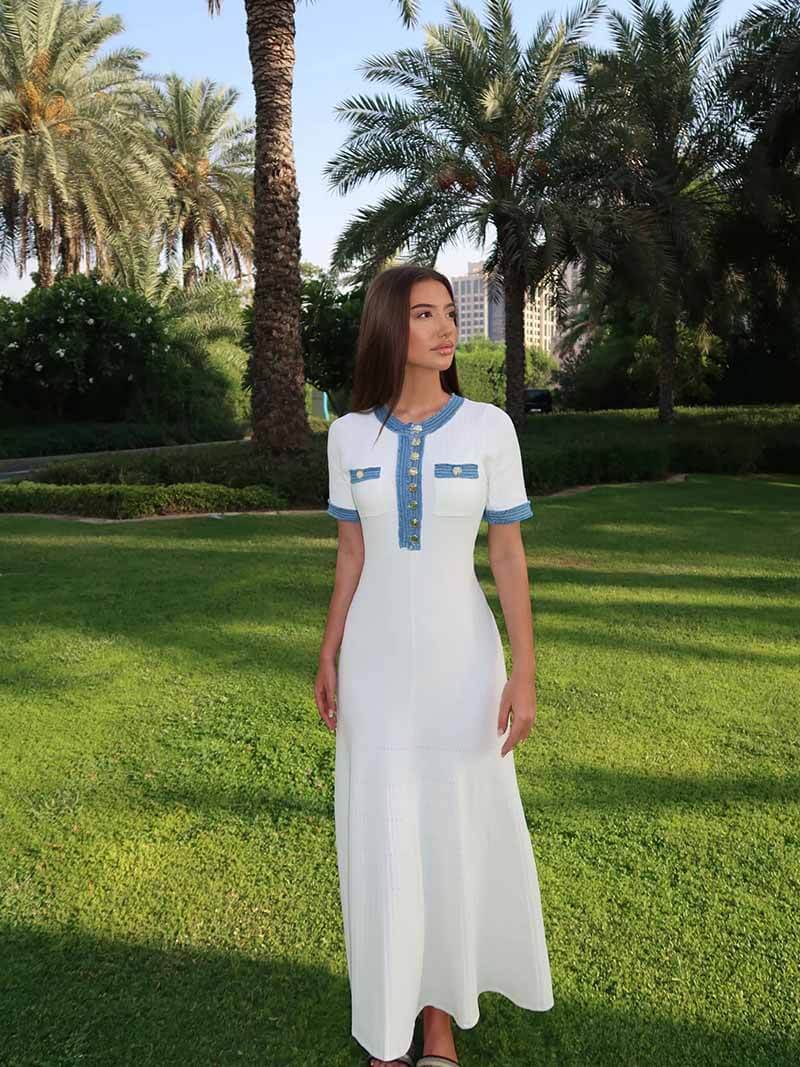 Melangé- Virales Maxikleid