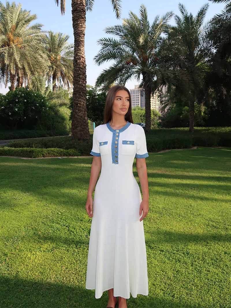 Melangé- Virales Maxikleid