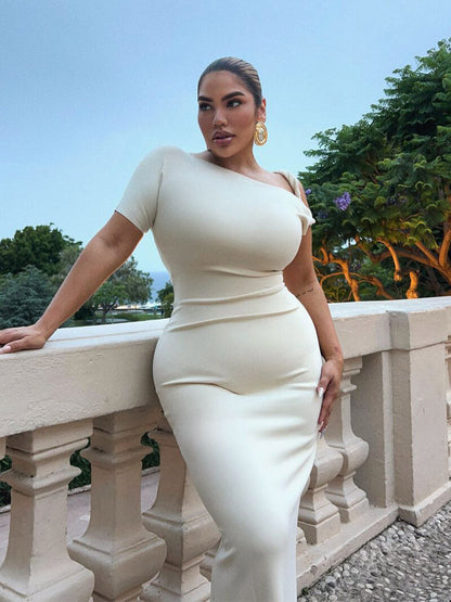 Melangé- Kylie twisted Maxikleid