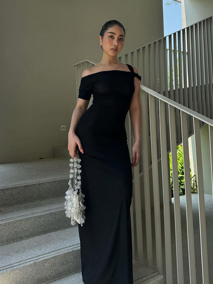 Melangé- Kylie twisted Maxikleid