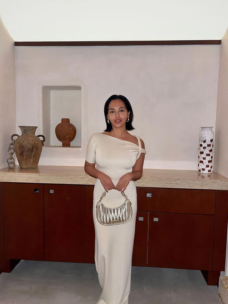 Melangé- Kylie twisted Maxikleid