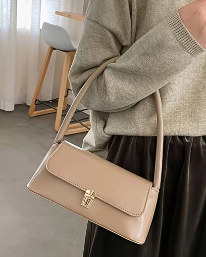 Melangé- Leder Schultertasche