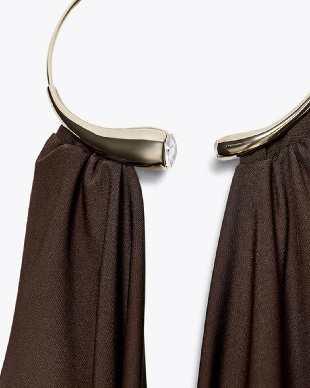 Melangé- Rückenfreier Drapierter Body