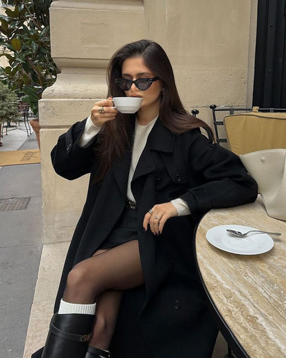 Melangé- Herbst Wintermantel