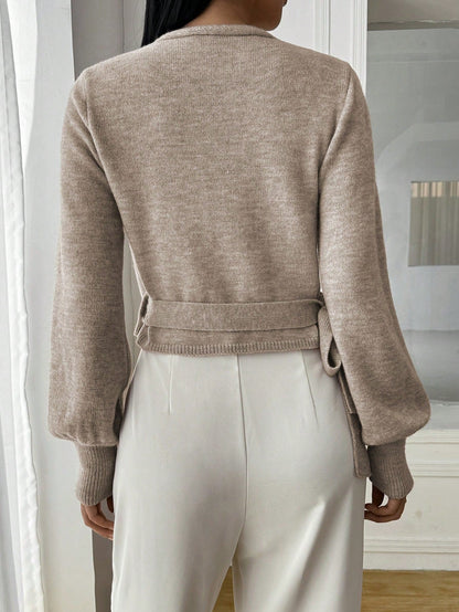 Melangé- Strick-Cardigan