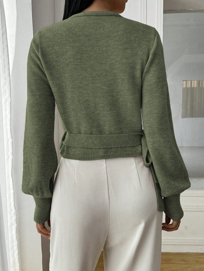 Melangé- Strick-Cardigan