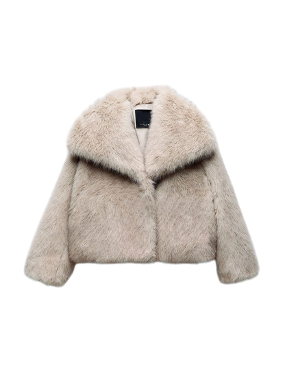 Melangé- Kunstpelzjacke