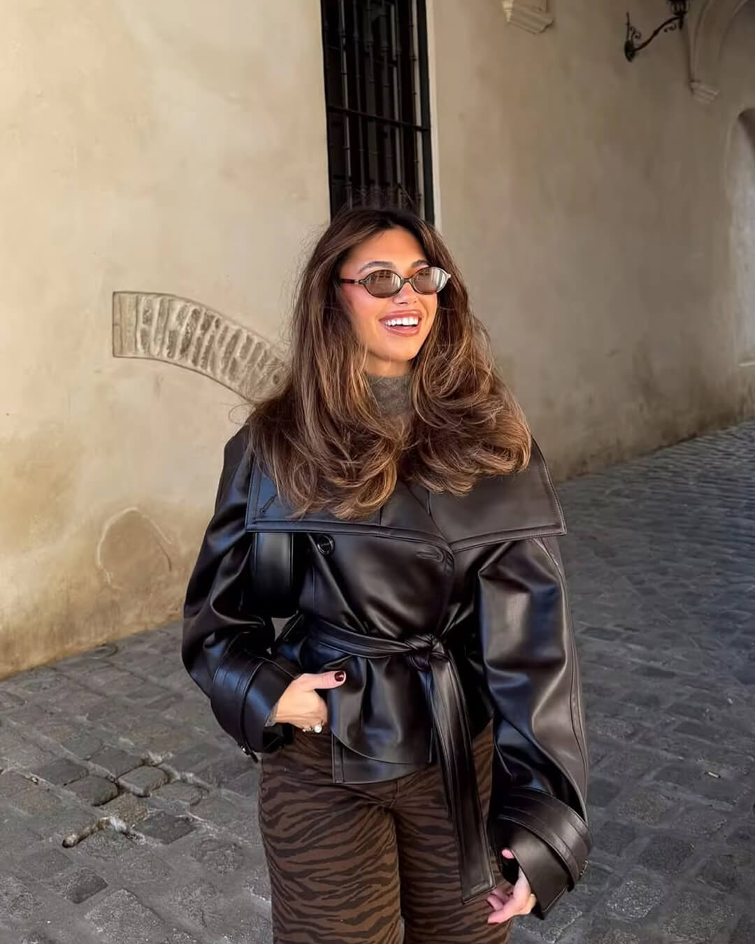 Melangé- Nina Lederjacke