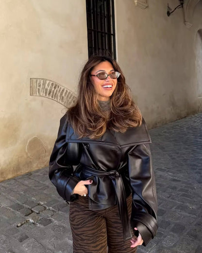 Melangé- Nina Lederjacke