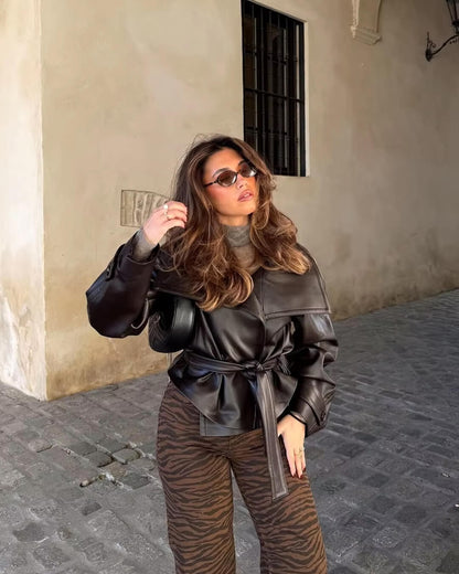 Melangé- Nina Lederjacke