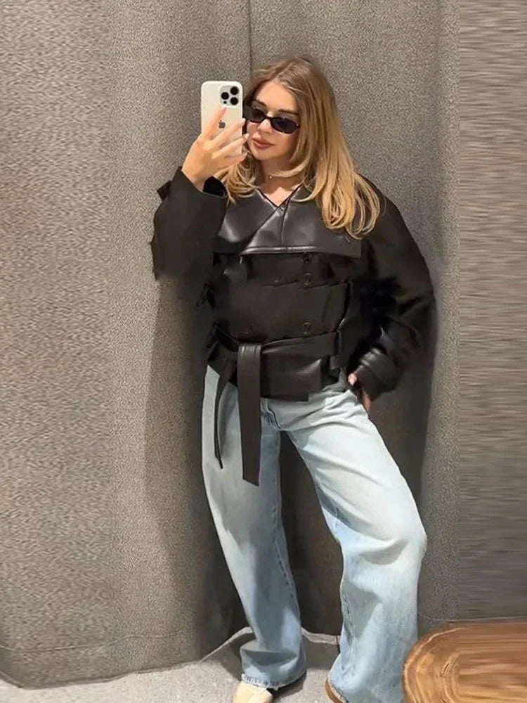 Melangé- Nina Lederjacke