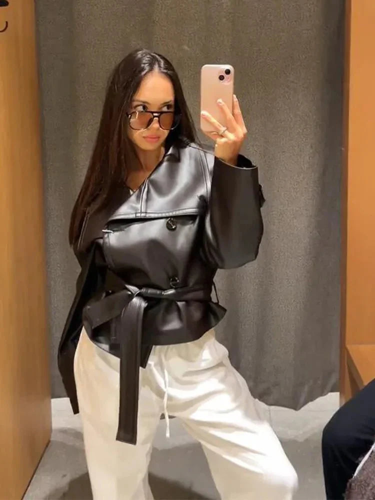 Melangé- Nina Lederjacke