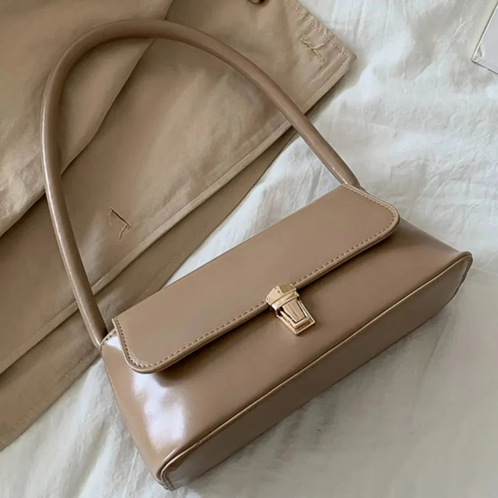 Melangé- Leder Schultertasche