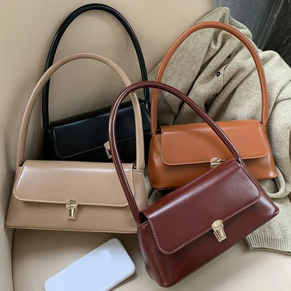 Melangé- Leder Schultertasche