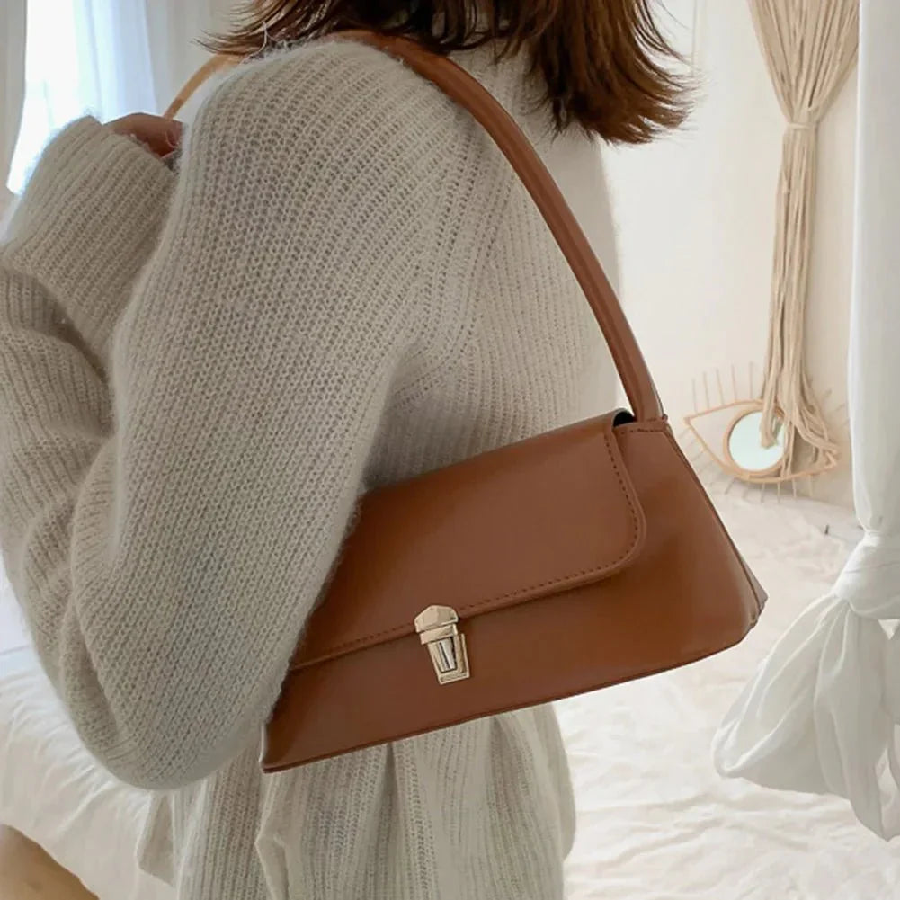 Melangé- Leder Schultertasche
